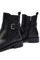 Kadın Siyah Fermuarlı Deri Bot | Derimod