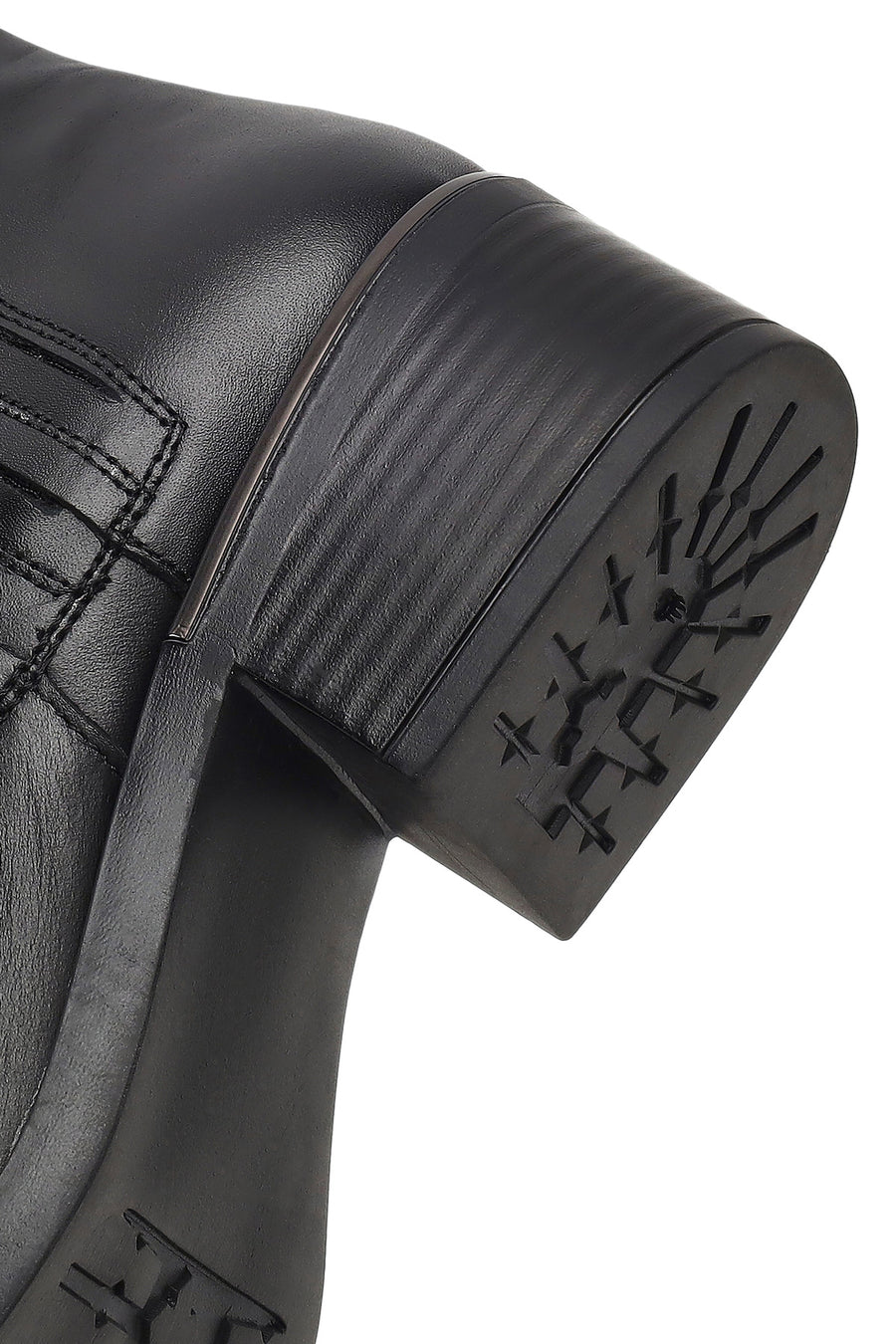 Women's Black Zippered Leather Boots