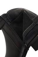 Women's Black Zippered Leather Boots | Derimod
