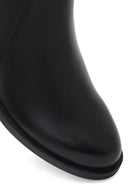 Women's Black Zippered Leather Boots | Derimod
