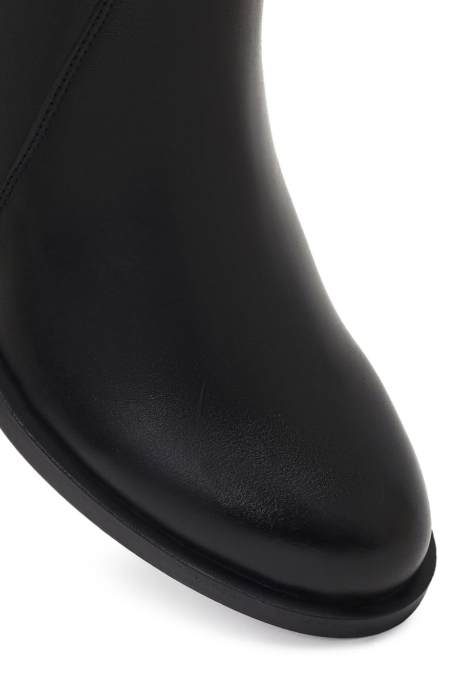 Women's Black Zippered Leather Boots