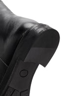 Woman Black Zippered Leather Boat | Derimod