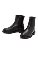Woman Black Zippered Leather Boat | Derimod