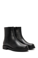 Woman Black Zippered Leather Boat | Derimod