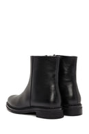 Woman Black Zippered Leather Boat | Derimod