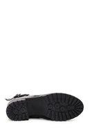 Woman Black Zippered Leather Casual Boots | Derimod