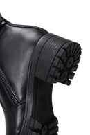 Woman Black Zippered Leather Casual Boots | Derimod