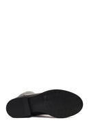 Women's Black Zippered Leather Boots | Derimod