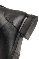 Women's Black Zippered Leather Boots | Derimod
