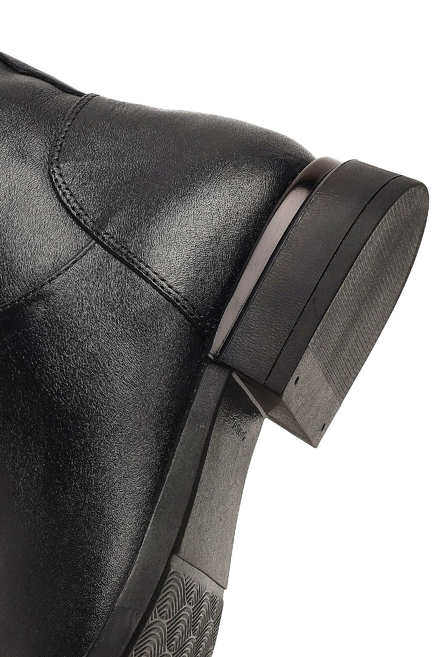 Women's Black Zippered Leather Boots