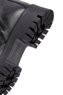 Woman Black Zippered Leather Boat | Derimod