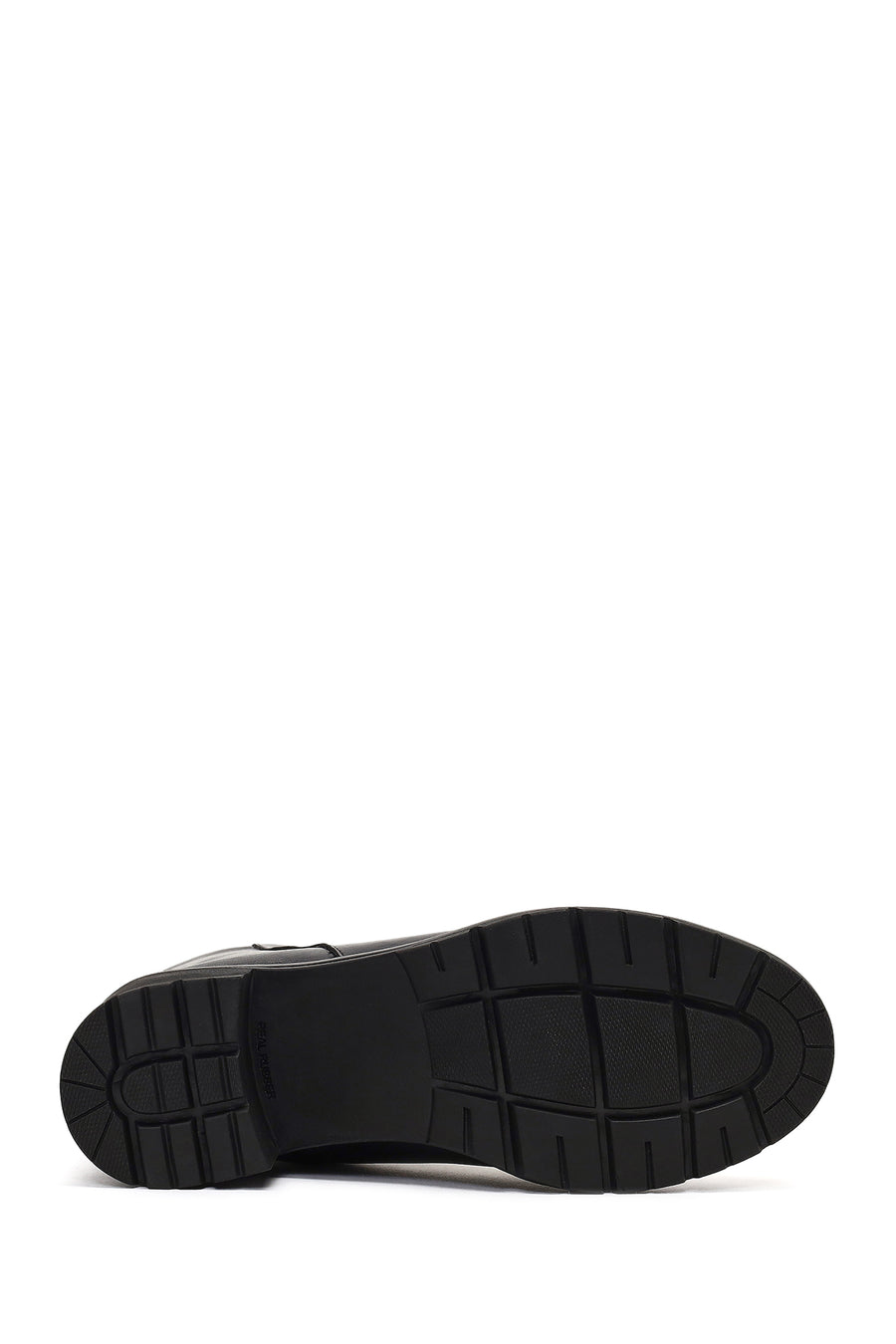 Women's Black Zippered Short Thick Heeled Leather Boots
