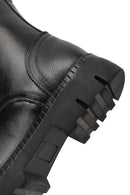 Women's Black Zippered Thick-Soled Leather Ankle Boots | Derimod