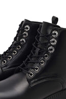 Women's Black Zippered Thick-Soled Leather Ankle Boots | Derimod