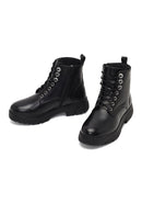 Women's Black Zippered Thick-Soled Leather Ankle Boots | Derimod