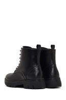 Women's Black Zippered Thick-Soled Leather Ankle Boots | Derimod