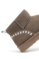 Woman Mink Fur Suede Leather Teddy Bot | Derimod