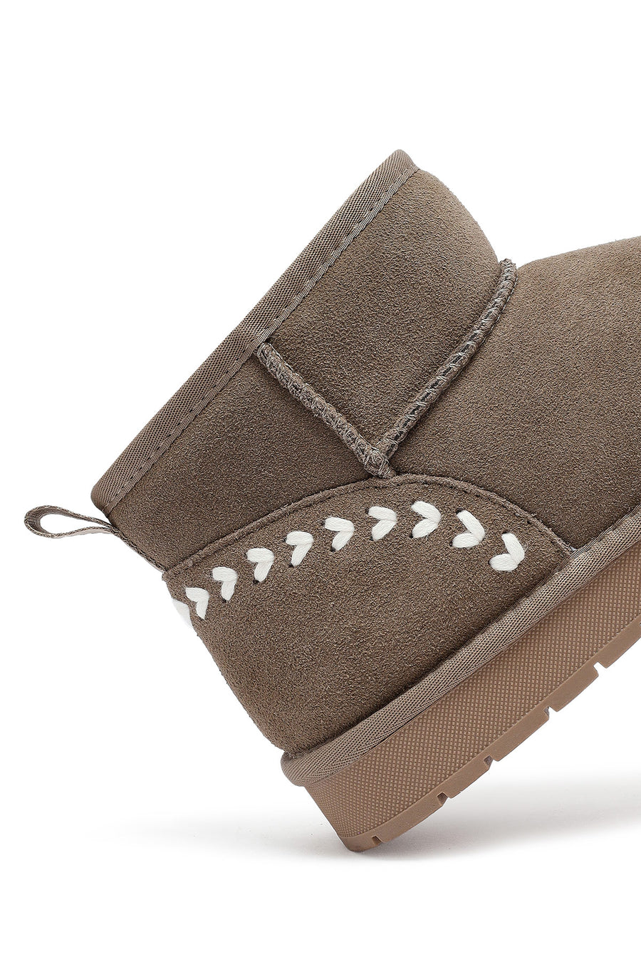 Woman Mink Fur Suede Leather Teddy Bot