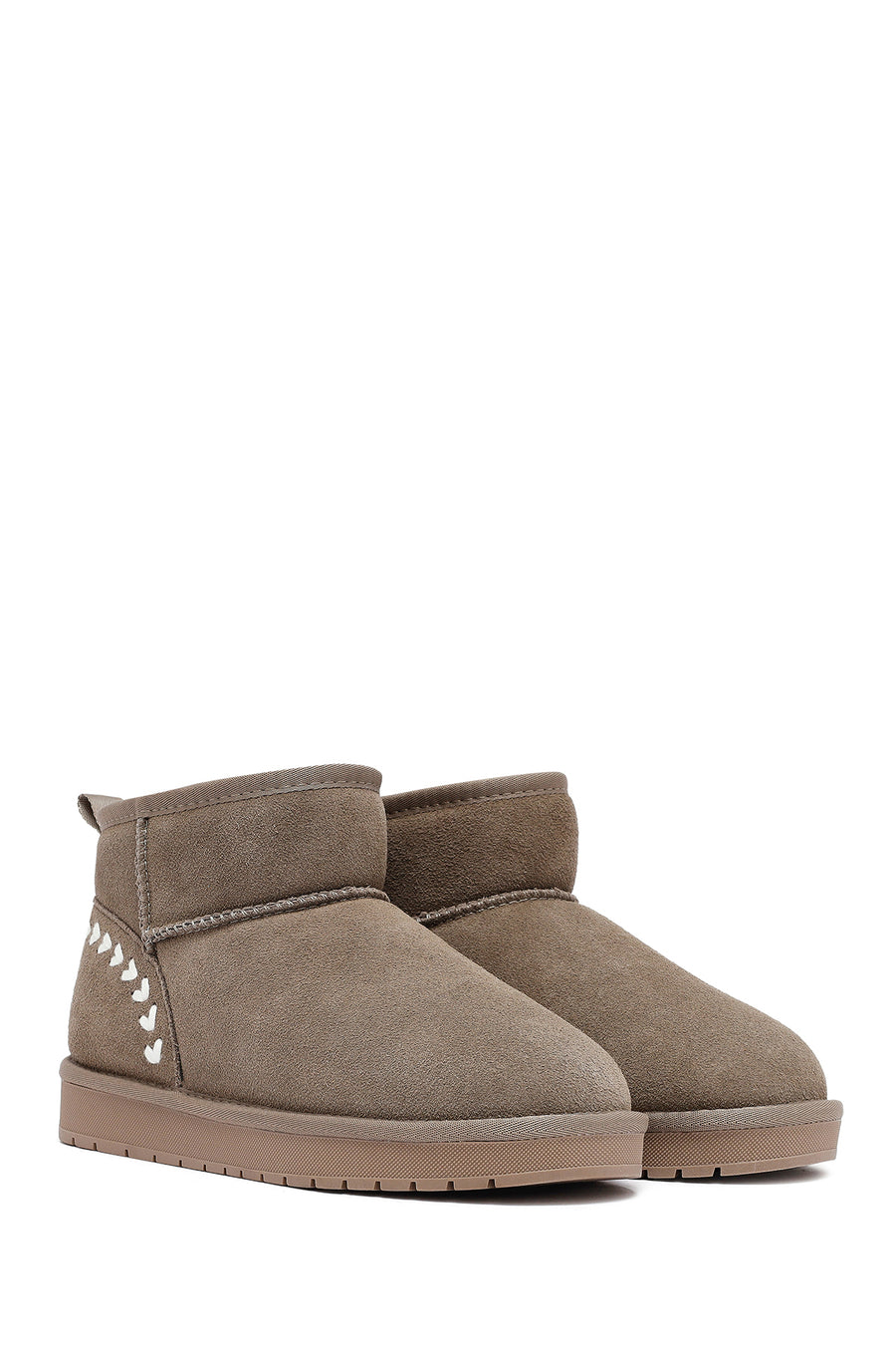 Woman Mink Fur Suede Leather Teddy Bot