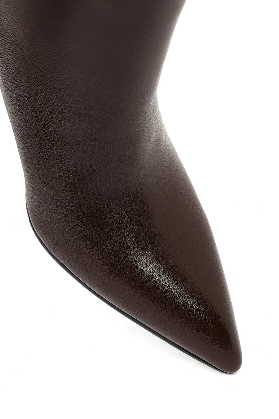 Women's Brown Thick Heeled Leather Boots