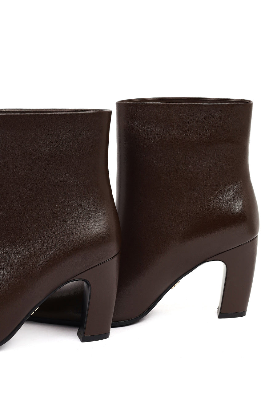Women's Brown Thick Heeled Leather Boots