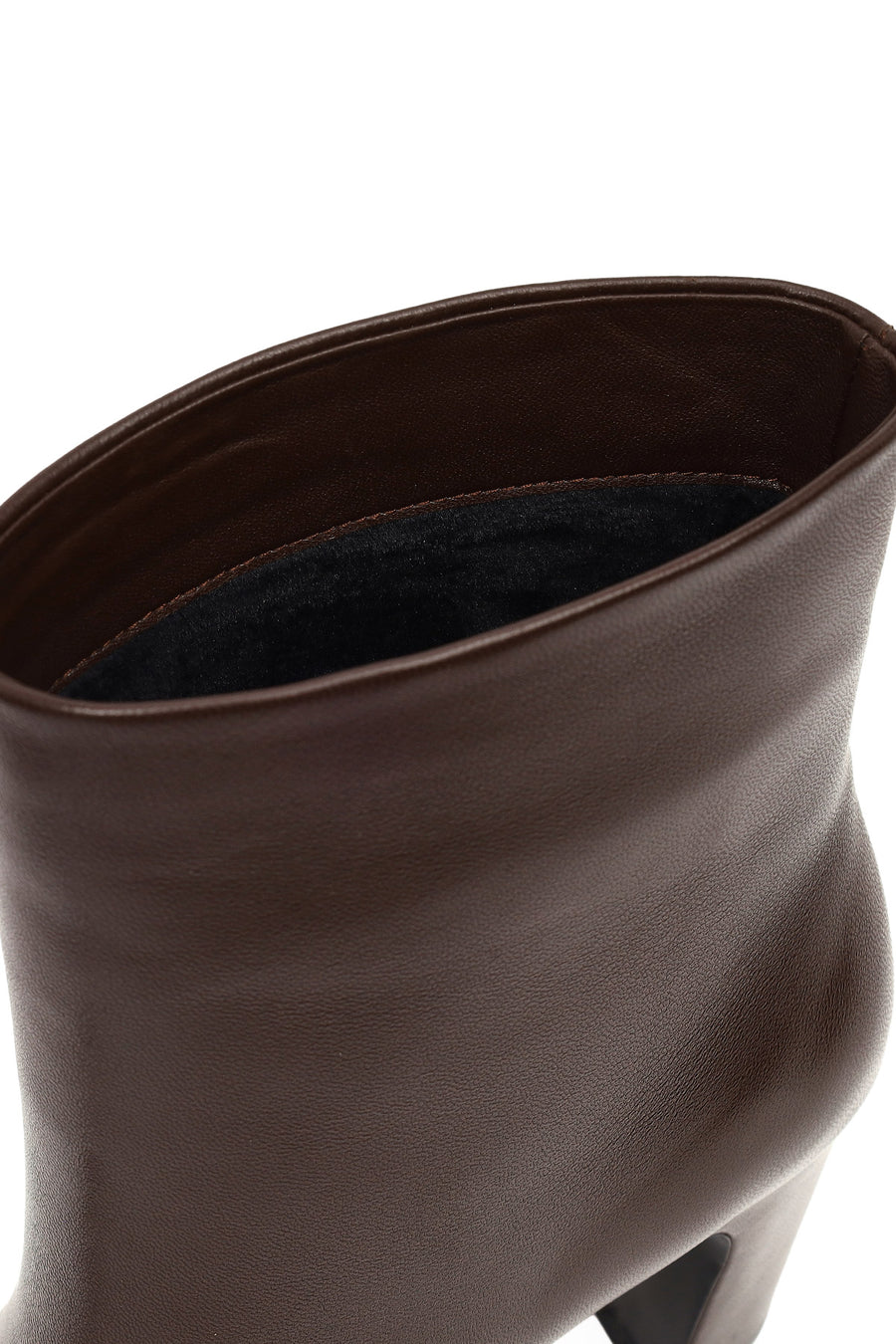Women's Brown Thick Heeled Leather Boots