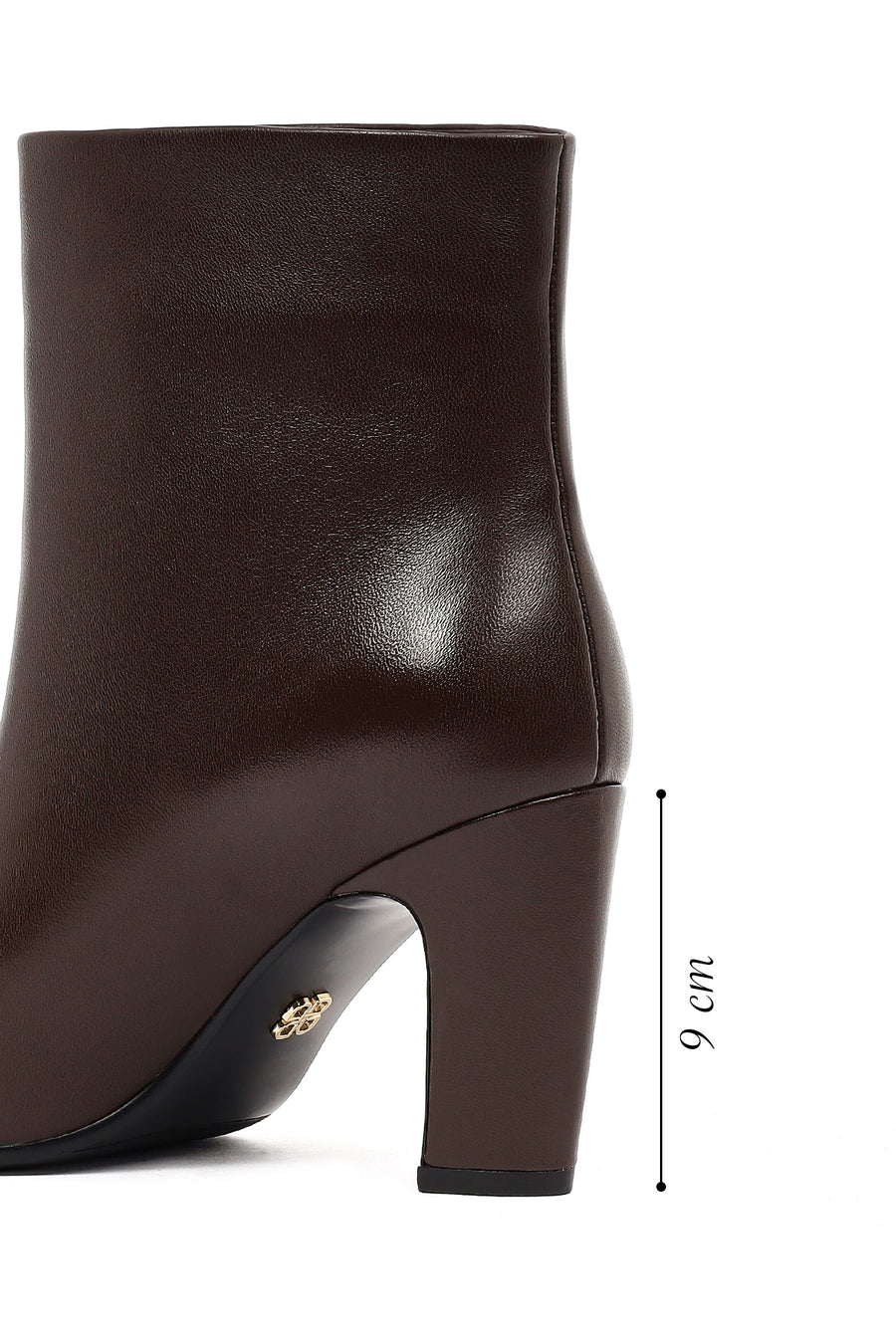 Women's Brown Thick Heeled Leather Boots