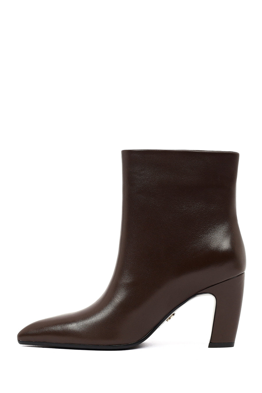 Women's Brown Thick Heeled Leather Boots
