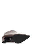 Women's Brown Thick Heeled Leather Boots | Derimod
