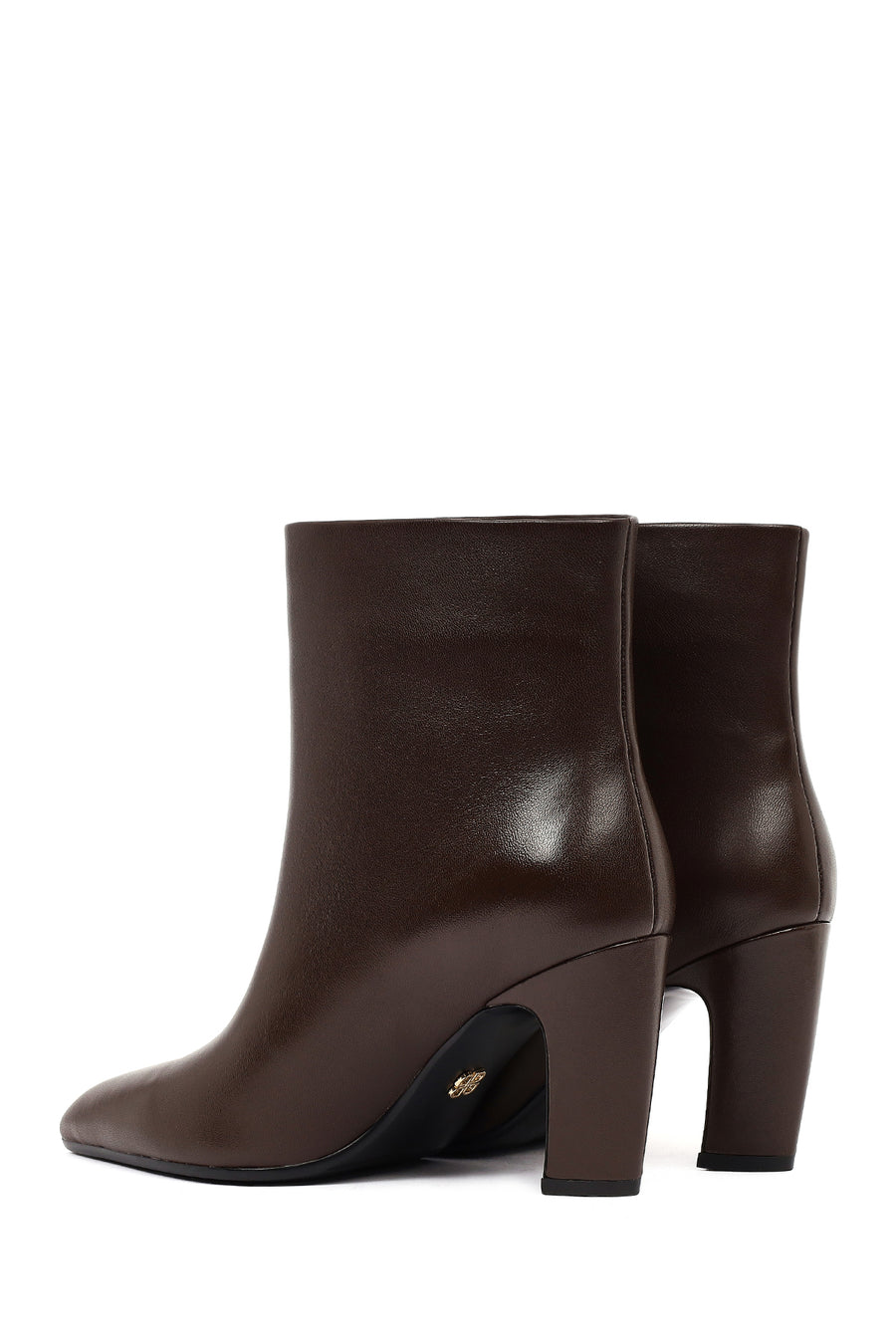 Women's Brown Thick Heeled Leather Boots