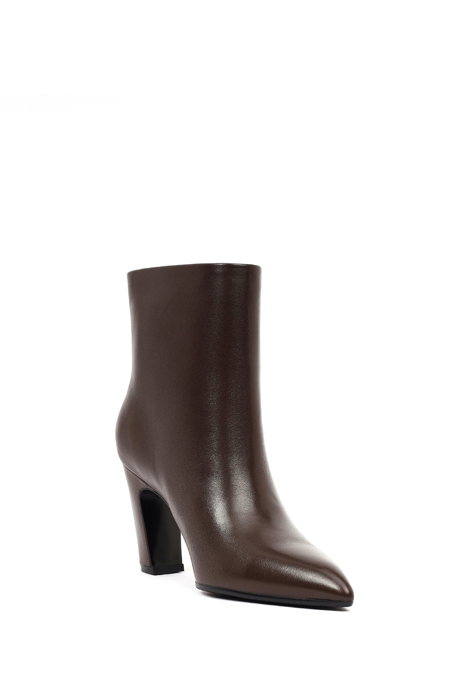 Women's Brown Thick Heeled Leather Boots