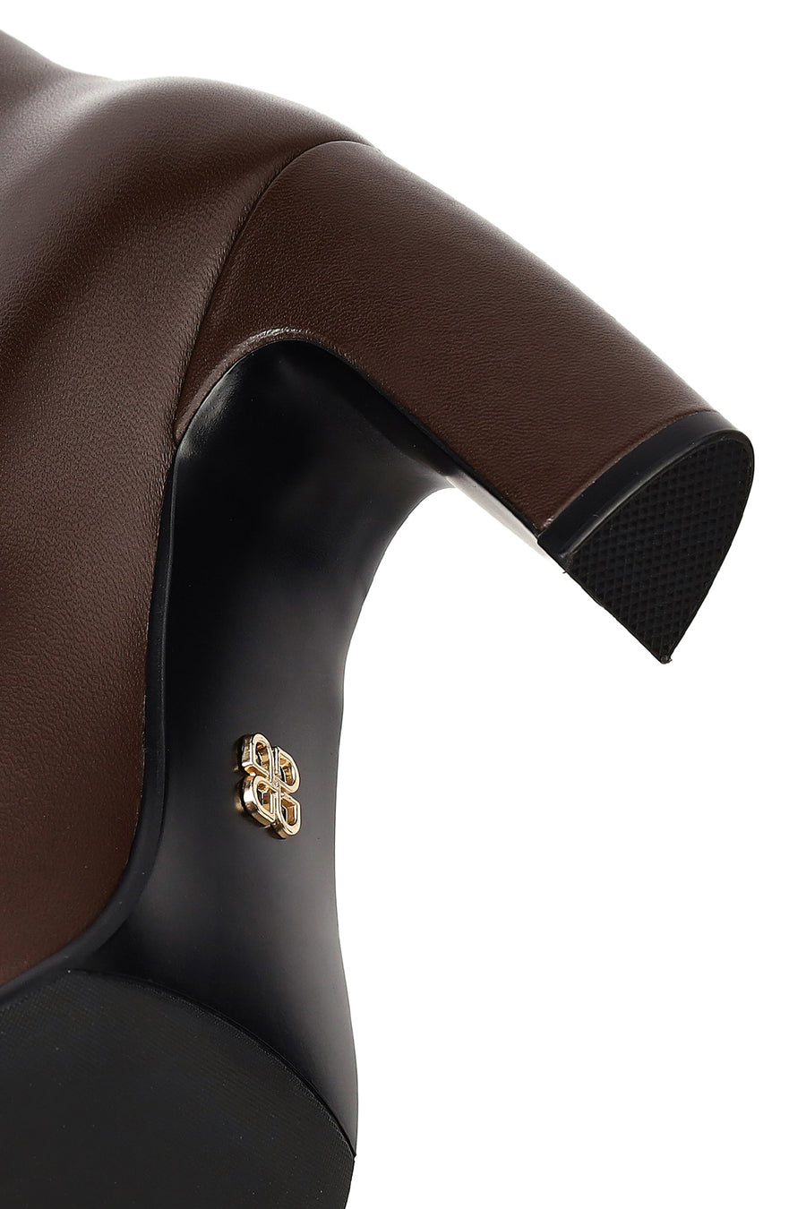 Women's Brown Thick Heeled Leather Boots