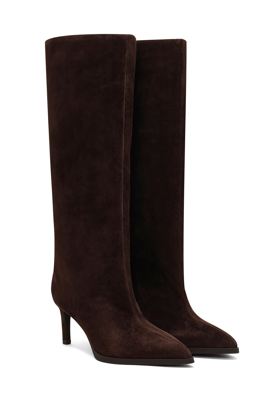 Women's Brown Thin Heeled Suede Leather Boot
