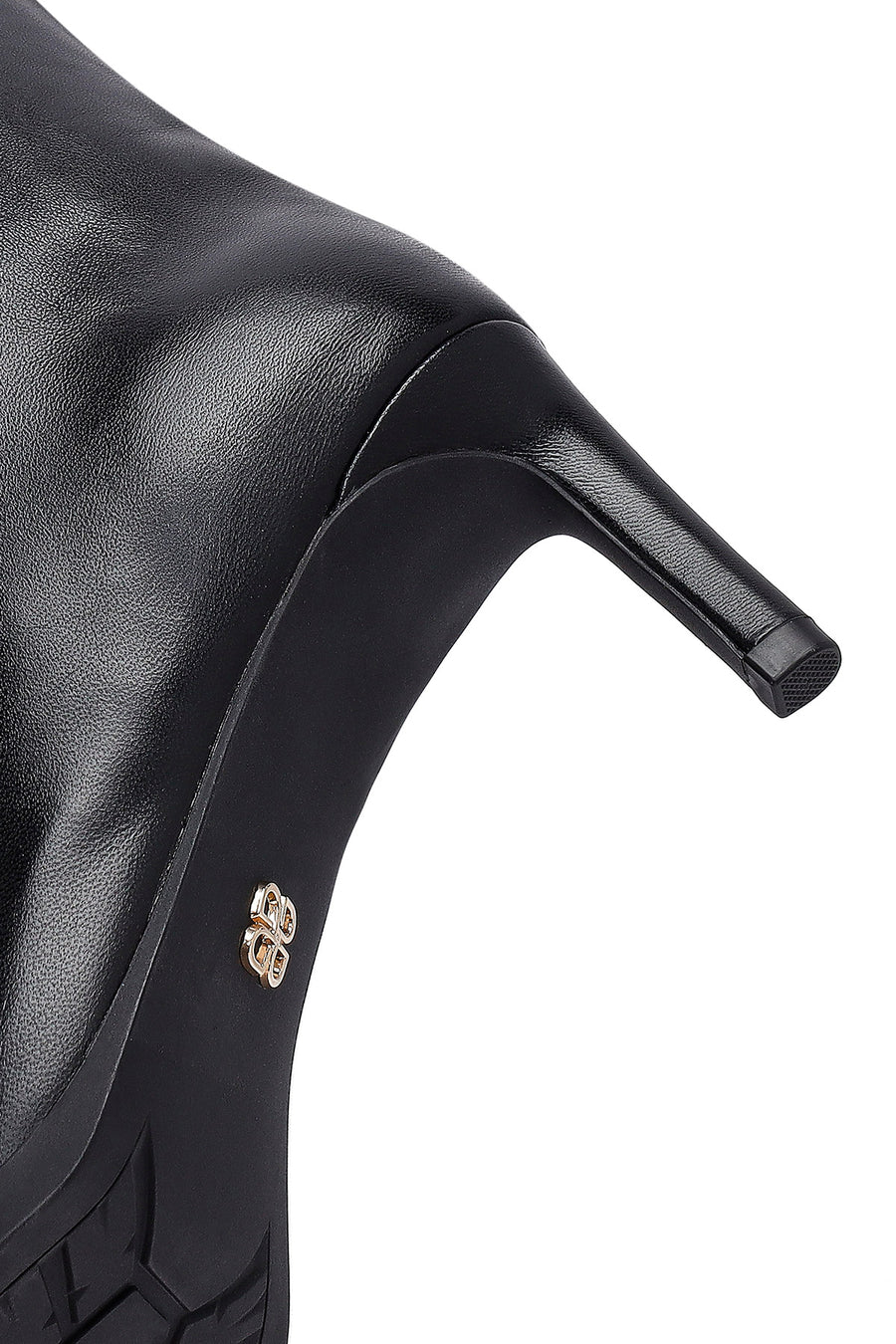 Women's Black Thin Heeled Leather Boot