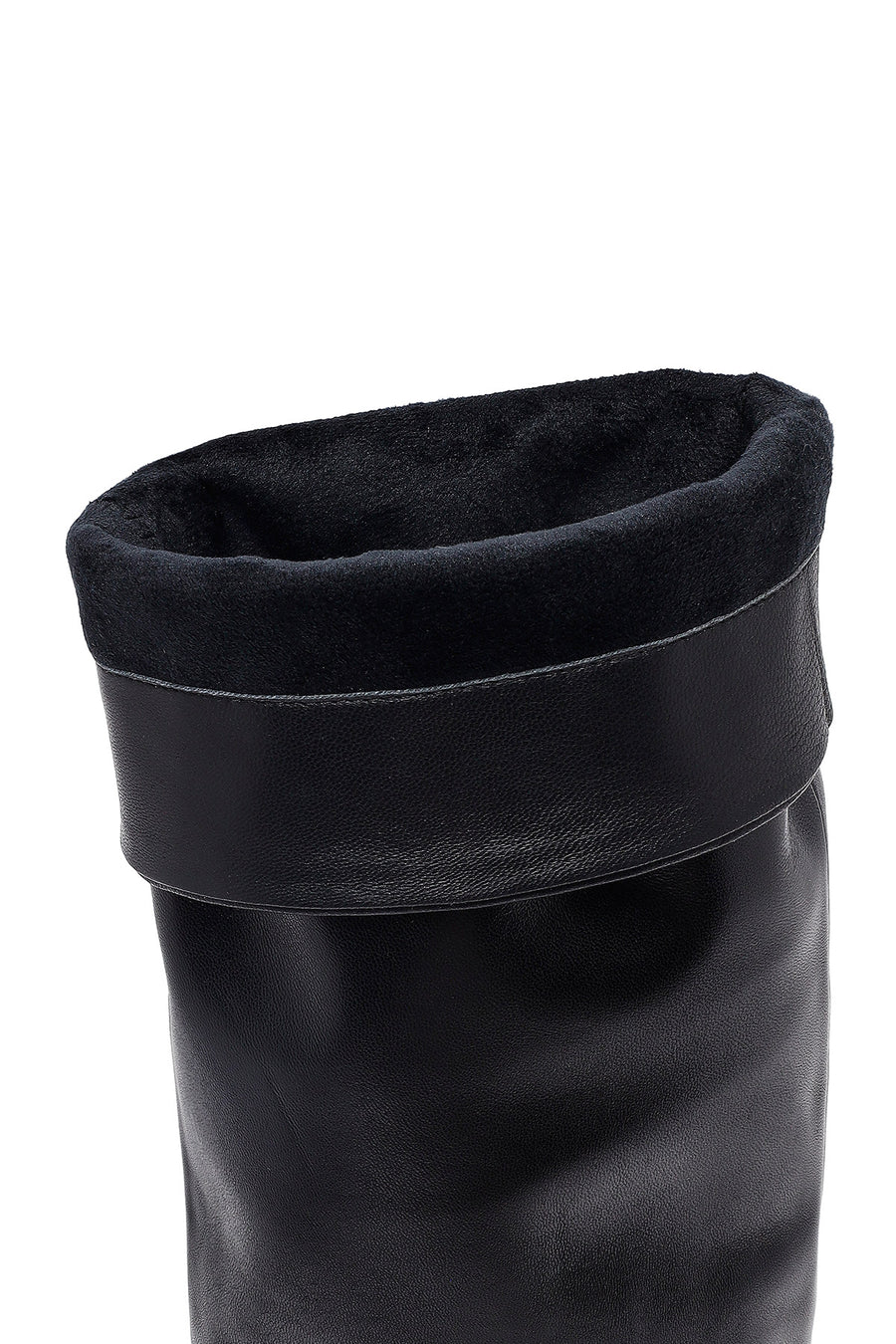 Women's Black Thin Heeled Leather Boot