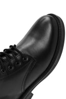 Woman Black Zippered Leather Postal Boots | Derimod