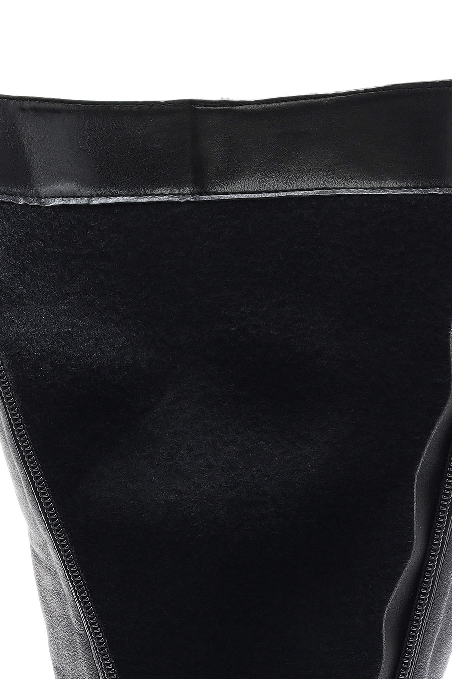 Woman Black Zippered Leather Boot