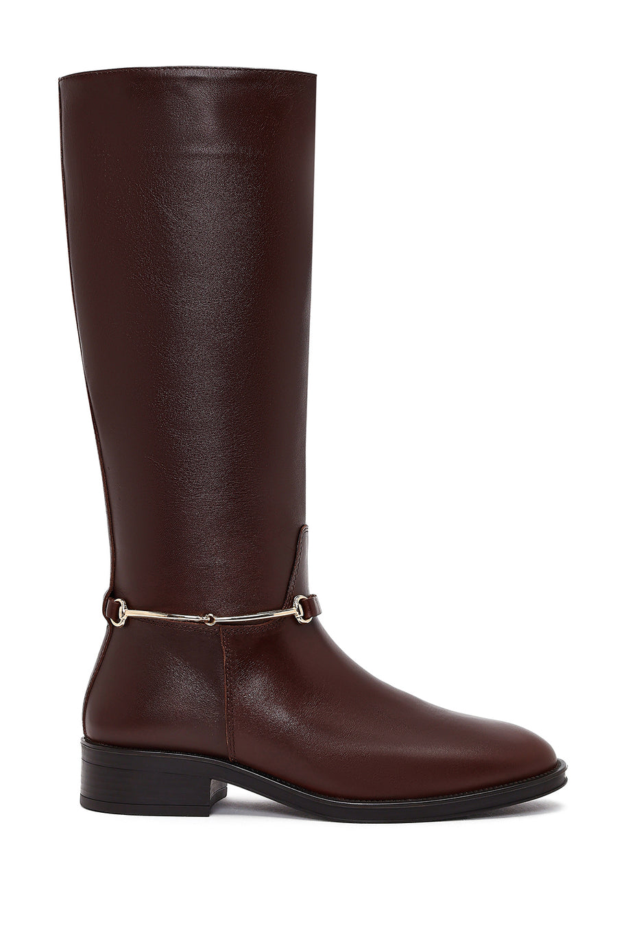 Women's Brown Leather Boots with Accessories 25WFD511018 | Derimod