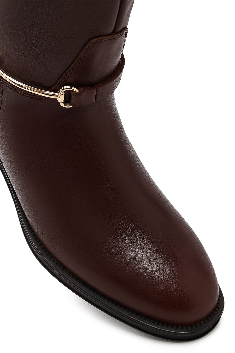 Women's Brown Leather Boots with Accessories