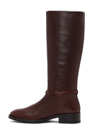 Women's Brown Leather Boots with Accessories | Derimod