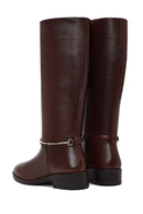 Women's Brown Leather Boots with Accessories | Derimod