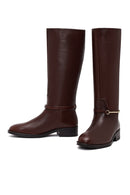 Women's Brown Leather Boots with Accessories | Derimod