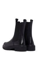 Women's Black Thick-Soled Leather Chelsea Boot | Derimod