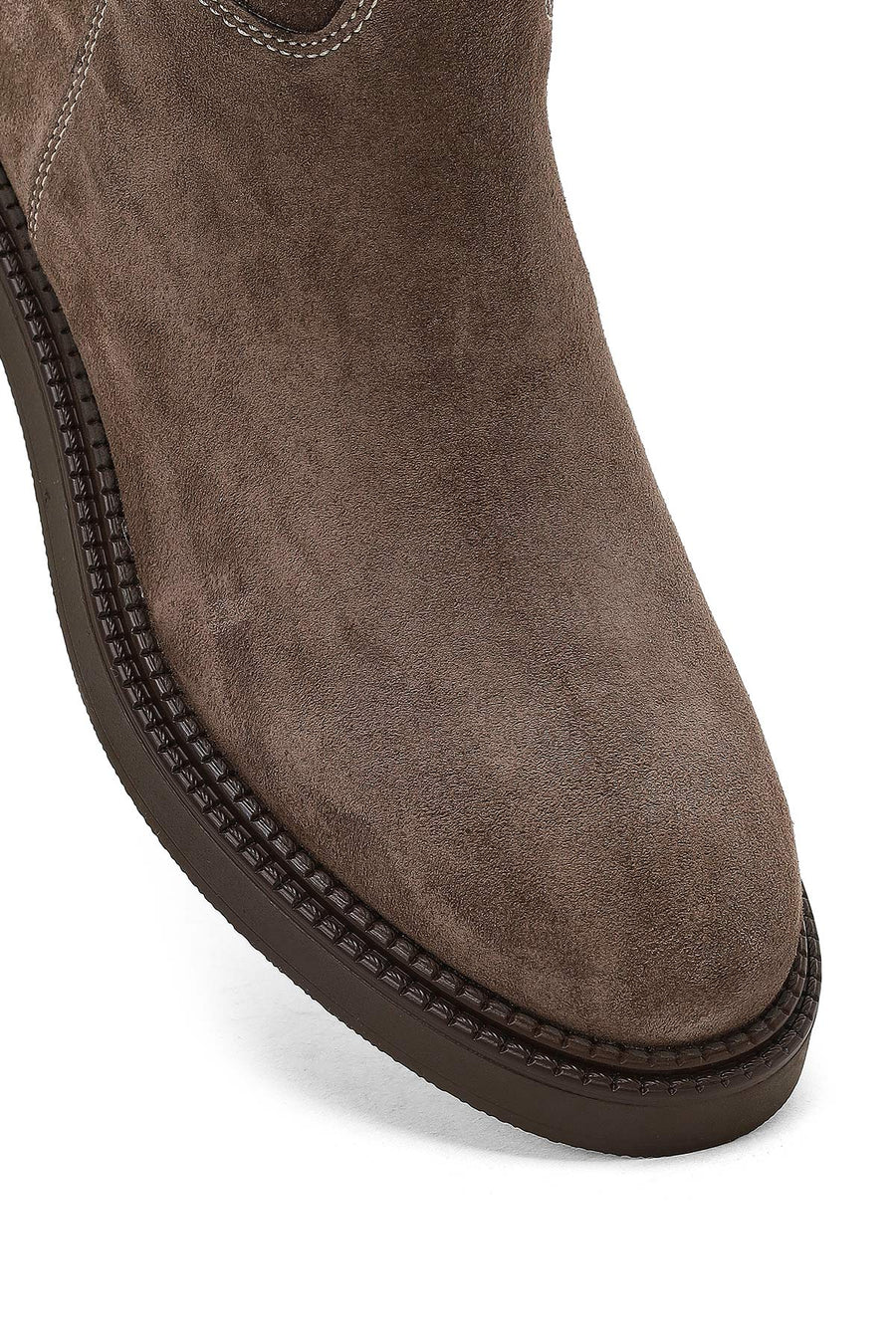 Women's Mink Zipper Buckled Suede Leather Boot