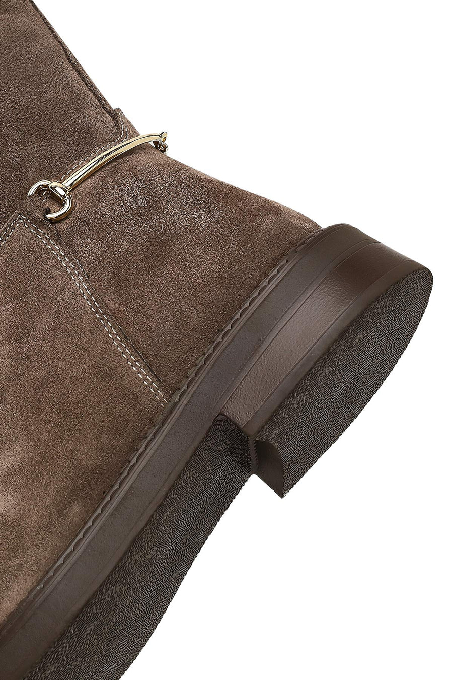 Women's Mink Zipper Buckled Suede Leather Boot