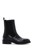 Woman Black Zippered Leather Casual Boots | Derimod