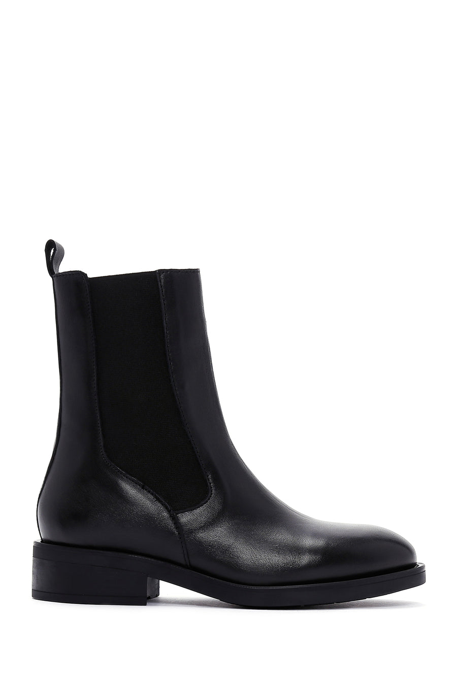 Woman Black Zippered Leather Casual Boots 25WFD550018 | Derimod