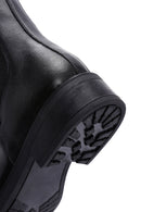 Woman Black Zippered Leather Casual Boots | Derimod