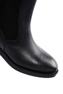 Woman Black Zippered Leather Casual Boots | Derimod