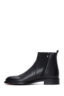 Men's Black Zippered Leather Casual Boots | Derimod